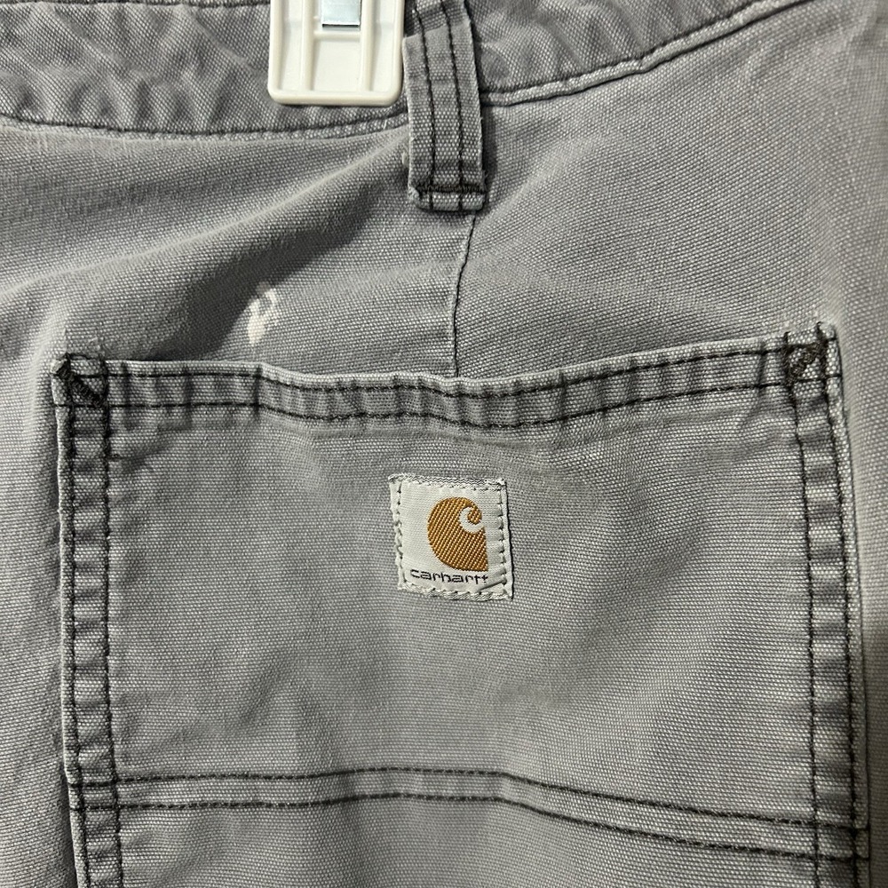Carhartt Pants Womens 14 Fleece Lined Carpenter Original Fit Canvas Bleached - Picture 8 of 12